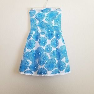 Francesca’s strapless blue floral mini dress S